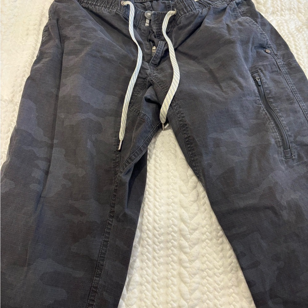 Gray Camouflage Joggers with Drawstring